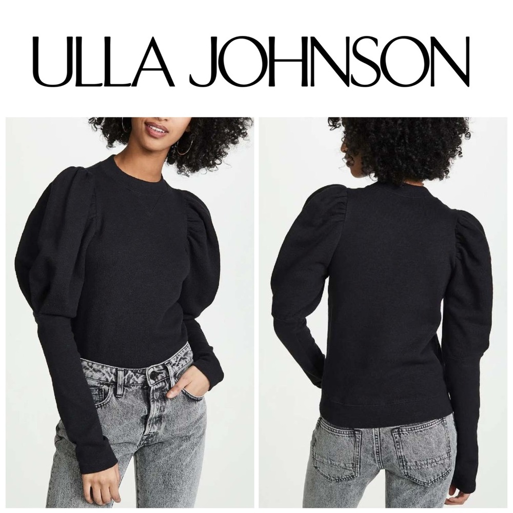 Ulla Johnson Philo Pullover Sweatshirt in Black
